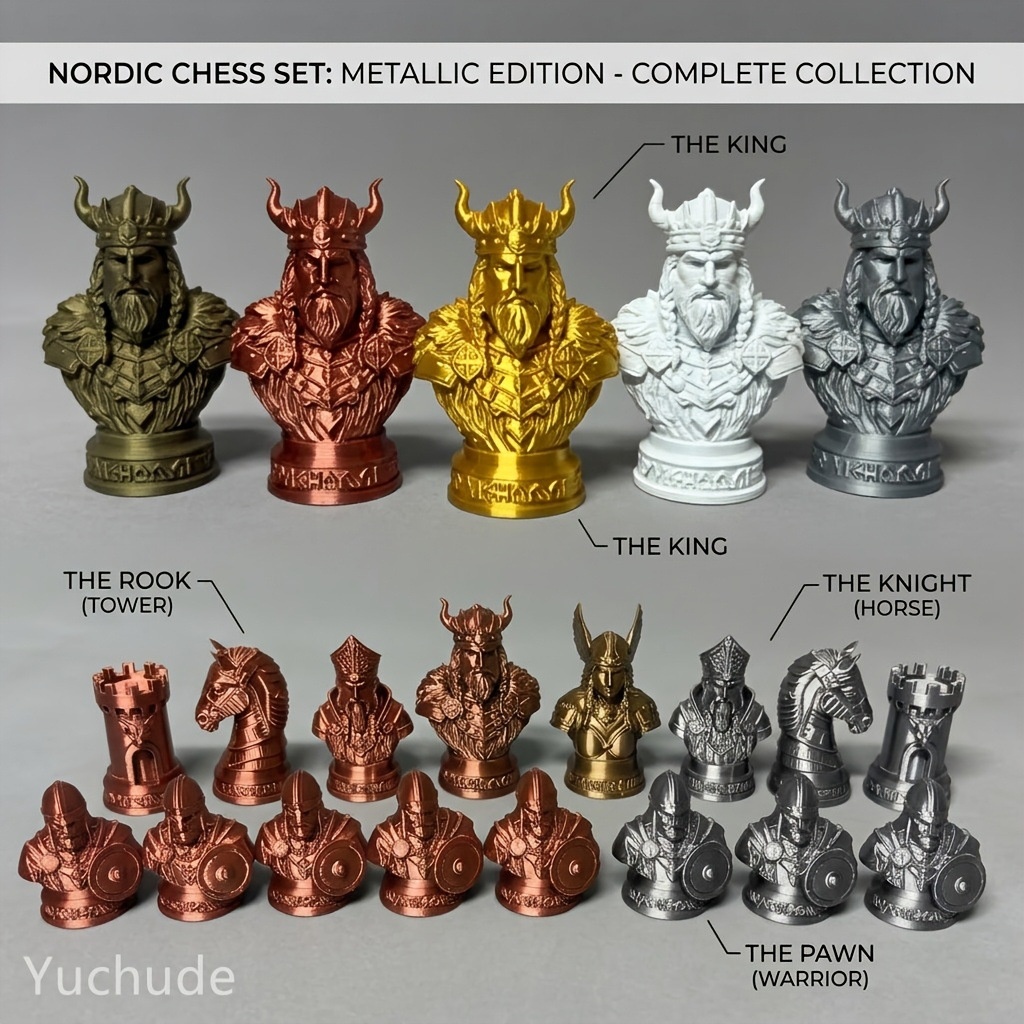Viking Chess Pieces 3D Printed - đánh giá và giá Board Game Vikings