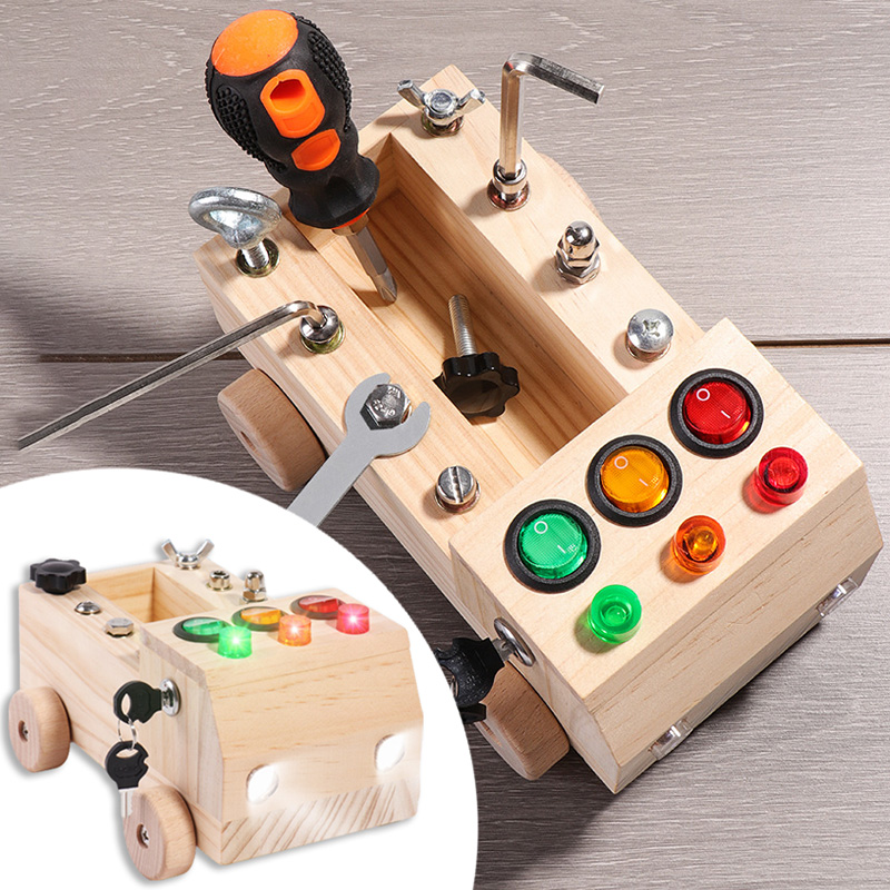 Wooden Montessori Busy Board S - đánh giá và giá Board Game Box