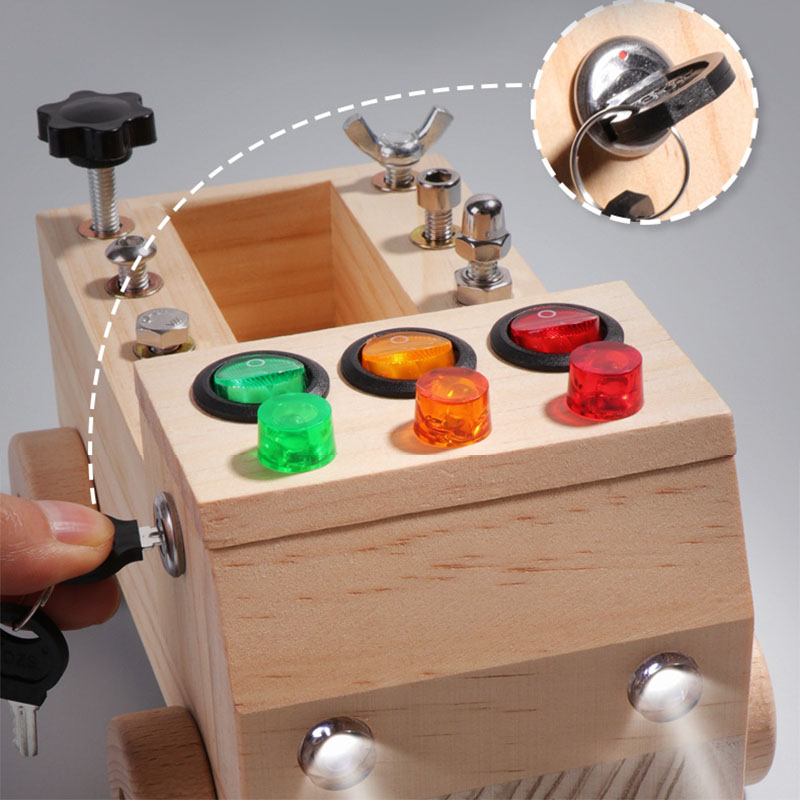 Wooden Montessori Busy Board S - đánh giá và giá Board Game Box