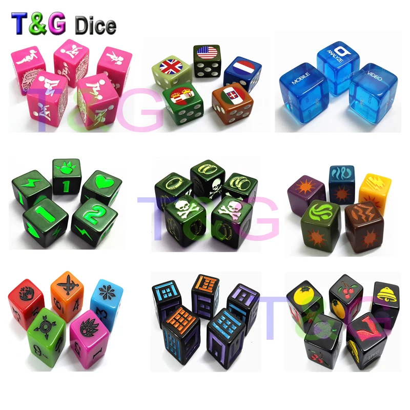 T & G 16 Mm Tùy Chỉnh D6 Xúc X - đánh giá và giá Board Game Logo
