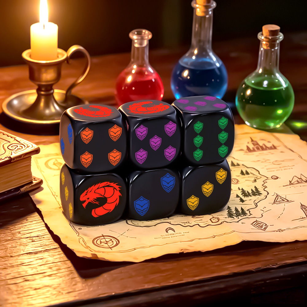 6Pcs Dragon Shield Crest Polyh - đánh giá và giá Board Game Night