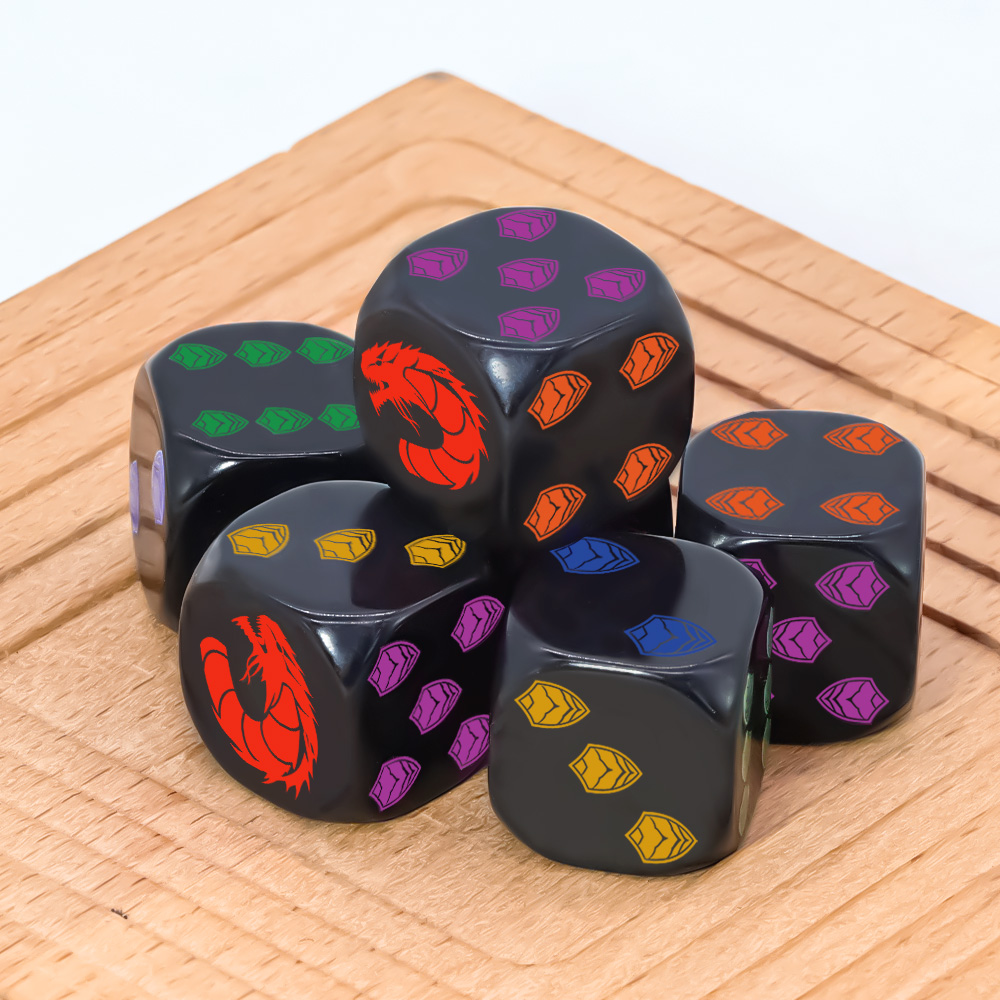 6Pcs Dragon Shield Crest Polyh - đánh giá và giá Board Game Night