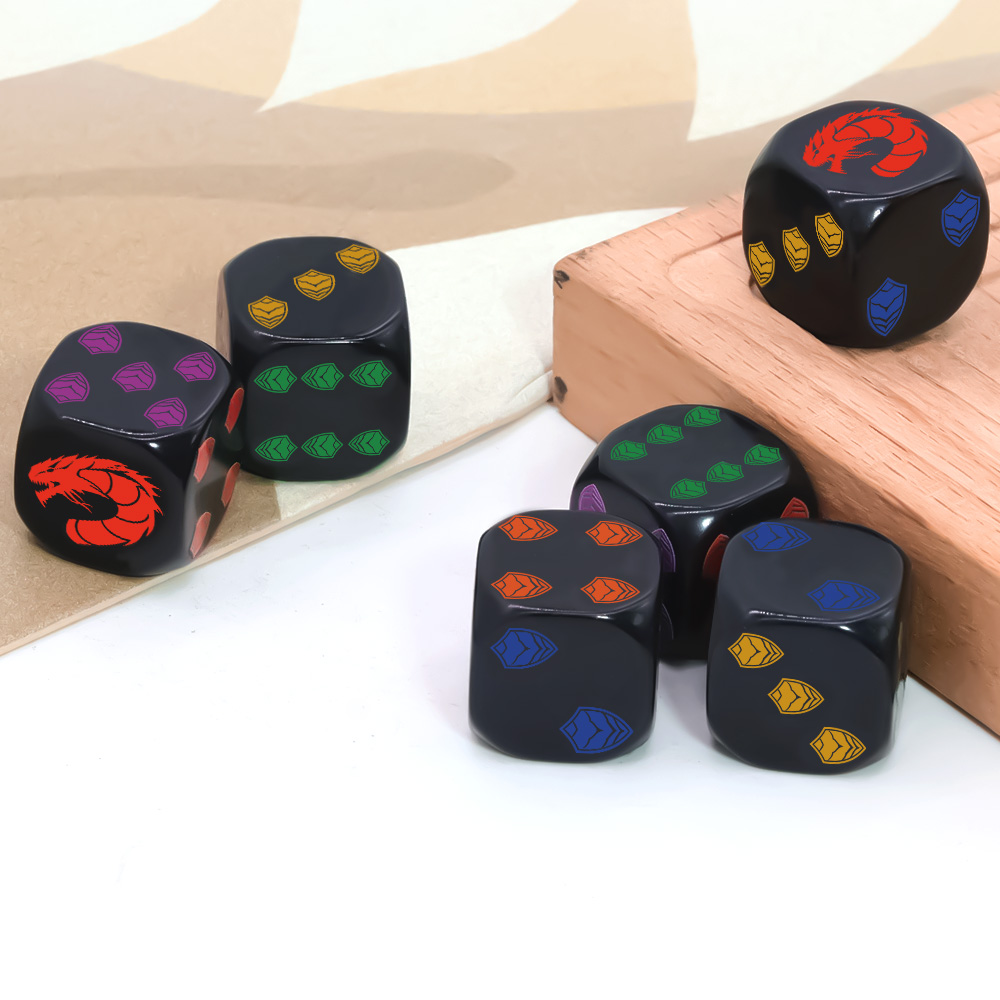 6Pcs Dragon Shield Crest Polyh - đánh giá và giá Board Game Night